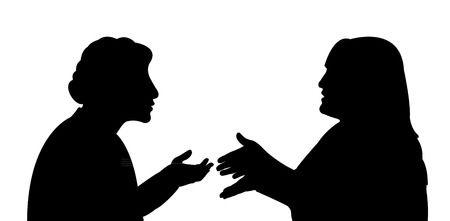 28247708-siluetas-negras-de-dos-mujeres-que-hablan-el-uno-al-otro