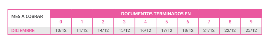 ASIGNACIÓN POR EMBARAZO - Diciembre