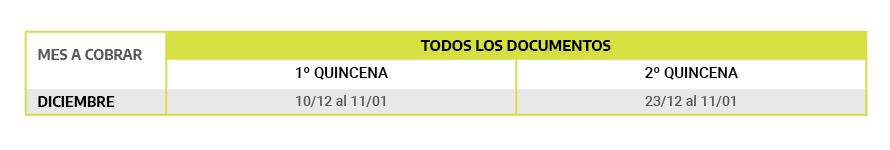 ASIGNACIONES DE PAGO ÚNICO (Matrimonio – Nacimiento – Adopción) - Diciembre