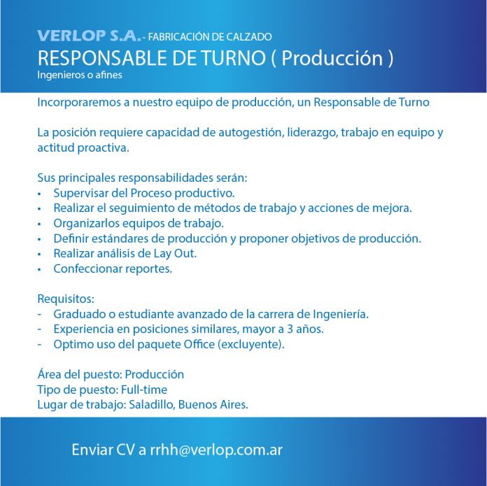 Responsable de Turno II