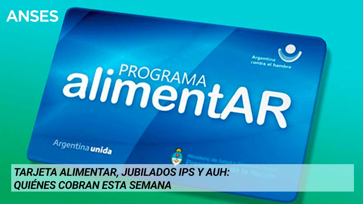 Tarjeta Alimentar, jubilados IPS y AUH: quiénes cobran esta semana