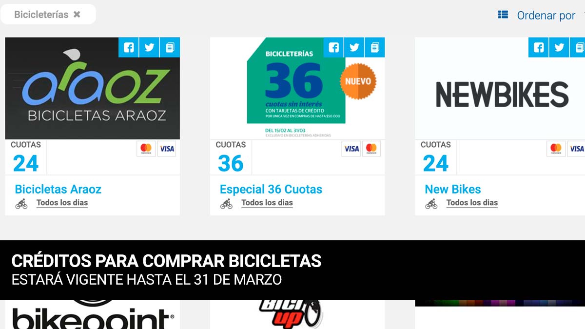 Cómo acceder al plan para comprar bicicletas en 36 cuotas sin interés