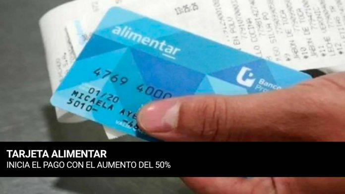 Pago con aumento de la Tarjeta Alimentar