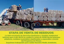 Se realizó la venta de 16180 Kg de bolsones plásticos, residuos reciclables clasificados y separados a través del Programa de Pirusa