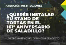 161° Aniversario de Saladillo || Querés participar con tu Institución Local (educativa, social o deportiva) con un stand de venta