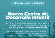 La Municipalidad de Saladillo invita a toda la comunidad a acompañarnos en la inauguración del C.D.I (Centro de Desarrollo Infantil)