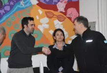 El Secretario de Seguridad Gonzalo Gallego y el Intendente Salomón concurrieron al Salón Sesquicentenario donde se estaba desarrollando una reunión con representantes de la Sociedad Rural y la Cámara de Comercio
