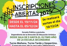 Inscripciones en la Escuela de Educación Artística N°1 de Saladillo, día y horario para inscribirte
