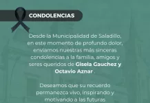 Condolencias desde la municipalidad de Saladillo-