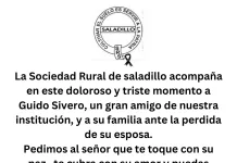 Condolencias de la Sociedad Rural de Saladillo