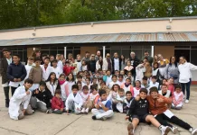Se realizó una recorrida por la obra del recambio y acondicionamiento de la losa del techo de la Escuela 38 Antonia Cabral de Caillat