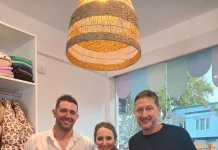 Justina Mengarelli y Matías Marchesano inauguraron un local de ropa infantil, Arcoiris