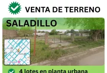 Cooperativa Eléctrica de Saladillo saco a la venta cuatro lotes de terreno