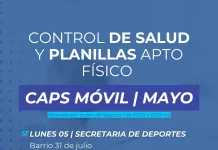 ¿Dónde podés encontrar el CAPS movil durante el mes de mayo?