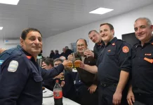 La Sociedad de Bomberos Voluntarios de Saladillo organizó en las instalaciones del cuartel una cena para homenajear en su día a los integrantes del cuerpo activo y de la banda