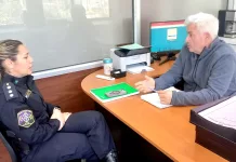 Fernando Arrospide, mantuvo una reunión con la nueva jefa de la Comisaría de la Mujer y la Familia, Oficial Principal Bárbara Vanesa Bussi