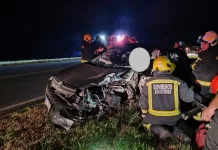 Puente de Del Carril || Choque con heridos en Ruta Nacional 205, chocó con un tráiler que transportaba un auto de carrera