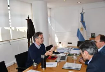 El Intendente Salomón junto con el Secretario de Obras Públicas Ingeniero Guillermo Candia mantuvo una reunión de trabajo sobre proyectos de obras para Saladillo