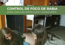 Se llevaron adelante acciones correspondientes para el control de foco de rabia en la zona de Frocham entre Alem y Almafuerte
