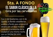 QUINTA A FONDO… El viernes 5 de diciembre Los Quelonios ponen en marcha el verano girando una vez más por las Cervecerías de Saladillo.
