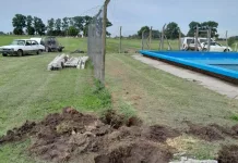 Se iniciaron trabajos de reparación del cerco perimetral del natatorio del Aeródromo local