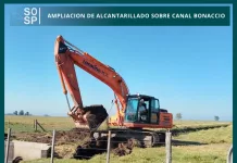 Canal Bonaccio || se está llevando a cabo la colocación de 2 nuevas filas de tubos