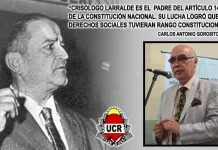 “ Larralde es el abanderado de la justicia social, la voz social del radicalismo y el padre del artículo 14 bis de nuestra constitución. Los legisladores de origen radical que votaron por la Ley de Modernización Laboral olvidaron sus luchas, sus enseñanzas. No conocen el pensamiento de Larralde. Hay que volver a Larralde”