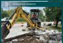 Finalizó la reparación del pavimento en la calle Almafuerte intercesión Av. Saavedra