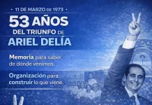 Hoy se cumplen 53 años de la histórica elección que llevó al compañero Ariel Delía a la intendencia de Saladillo