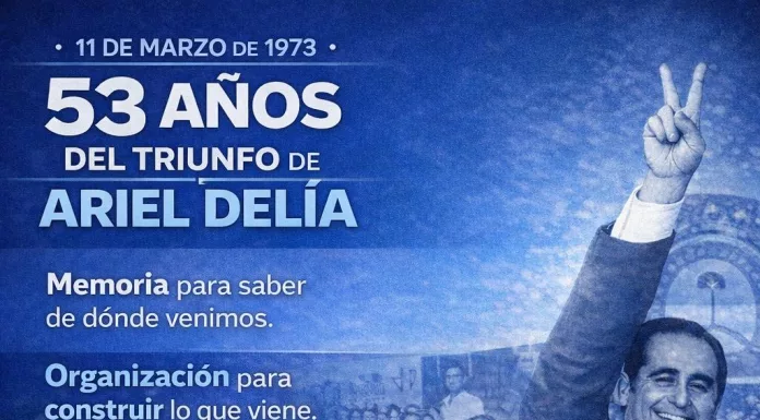 Hoy se cumplen 53 años de la histórica elección que llevó al compañero Ariel Delía a la intendencia de Saladillo