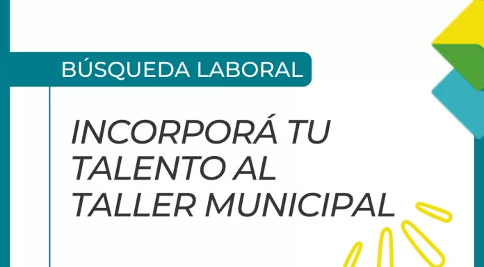 ¡SUMATE AL EQUIPO DEL TALLER MUNICIPAL!