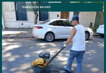 Está semana personal del área de pavimento se encuentra realizando tareas de bacheo en frío