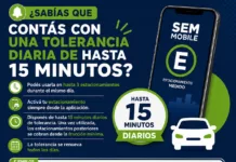 Estacionamiento medido || Se recuerda que la aplicación otorga una tolerancia diaria de hasta 15 minutos