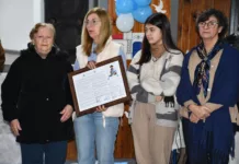 Se realizó la entrega de presentes a los familiares de Miguel Tancredi El Carrilero dirigiéndose a todos los presentes su hija Alicia Maria,