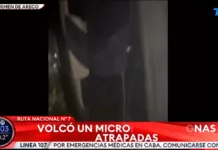 Ruta 7| Una ráfaga de viento hizo perder el control de un micro